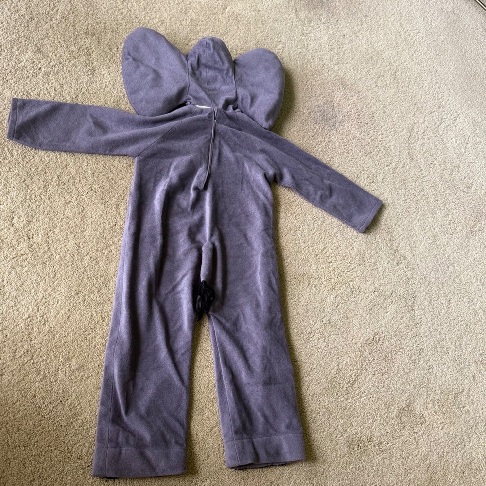 Elephant Costume Bodysuit Kids 2-3T Halloween Gray Hooded One Piece Toddler Baby - Picture 4 of 11